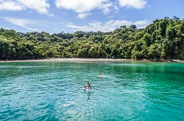 The view on the Manuel Antonio Beach coastline in Costa Rica