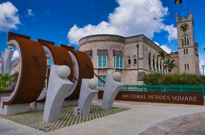 The National Heroes square in Bridgetown, Barbados