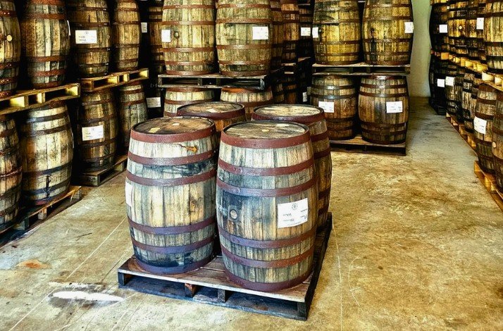 Barrells of rum at San Juan Artisan Distillers