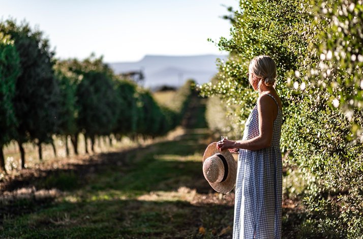 A person walking around The Truffle Farm Tasmania