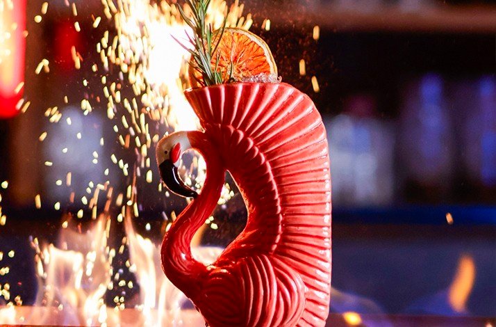 A cocktail prepared during a mixology class at Aruba's Boutique Speakeasy.