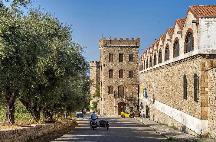 A scenic view of the Achaia Clauss featuring the outdoor area of the vineyard.