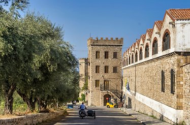 A scenic view of the Achaia Clauss featuring the outdoor area of the vineyard.