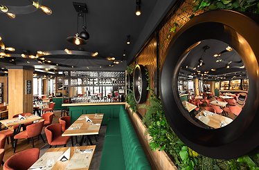 The interior of restaurant Argentinian Steakhouse.