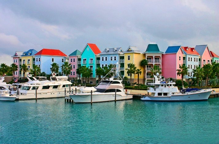 Yachts in the Nassau Harbor, Bahamas