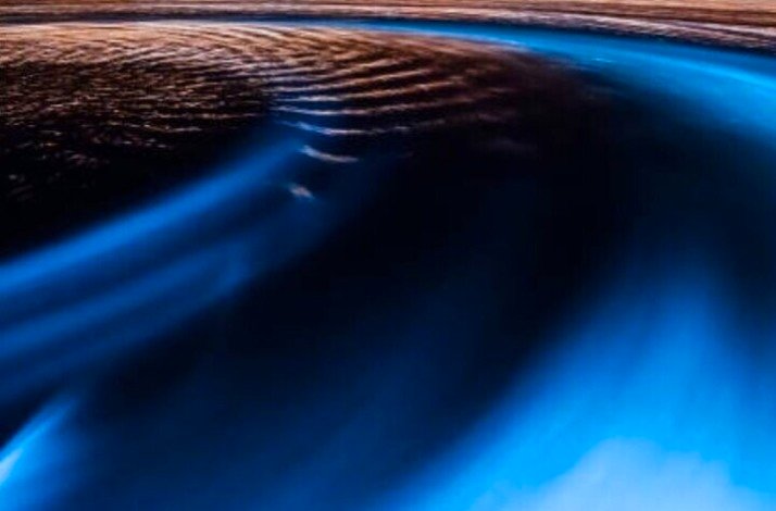 A night view of the luminous lagoon