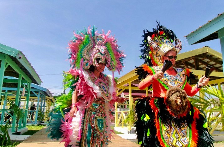 Interactive activities at the vibrant world of Junkanoo Village.