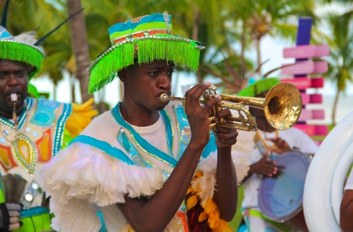 Bahamian musician playing traditional music.