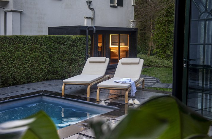 The outdoor pool area.