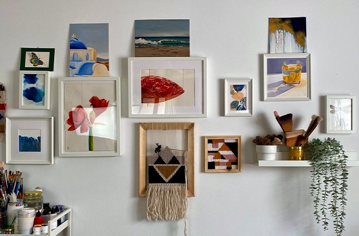 A wall with an abstract composition at The Art Flip
