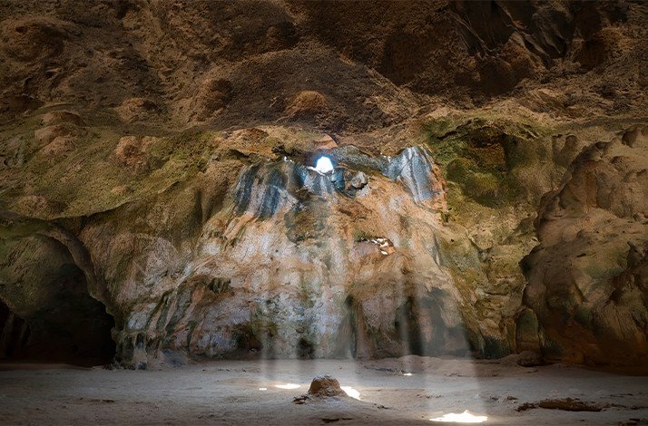 A photo of a cave in Arikok National Park.
