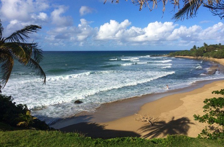 A panoramic view of the Domes Beach at Puerto Rico.