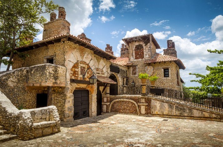 Stone building in picturesque Altos de Chavón village, Punta Cana.