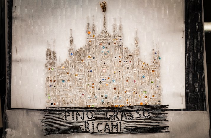 Embroidery of Milan Cathedral made at the Pino Grasso Ricami atelier in Milan.