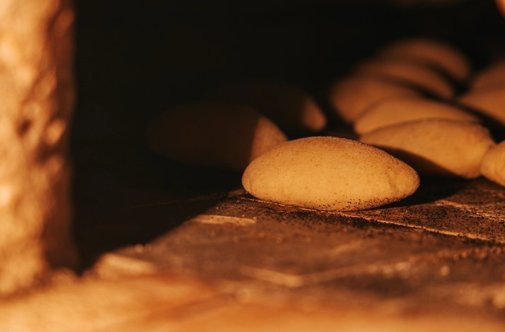 Goan bread being baked in the oven.