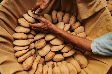 Goan bread orderly put in a basket.