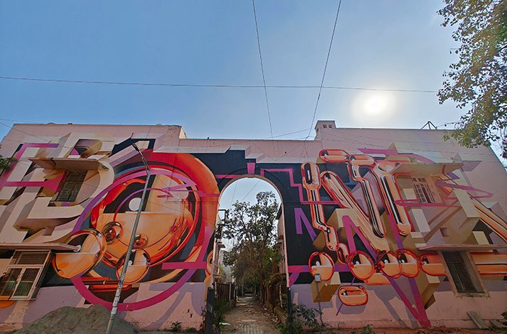 graffiti-covered walls in delhi