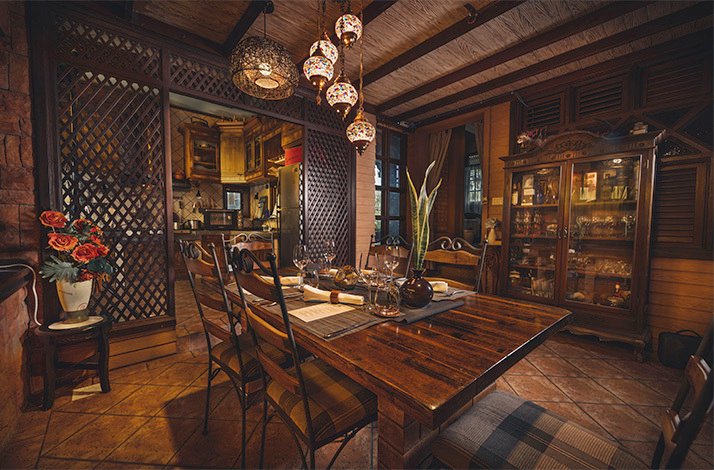 Interior with rustic charm and French-inspired homey dining experience at Mervyn Pee Private Dining