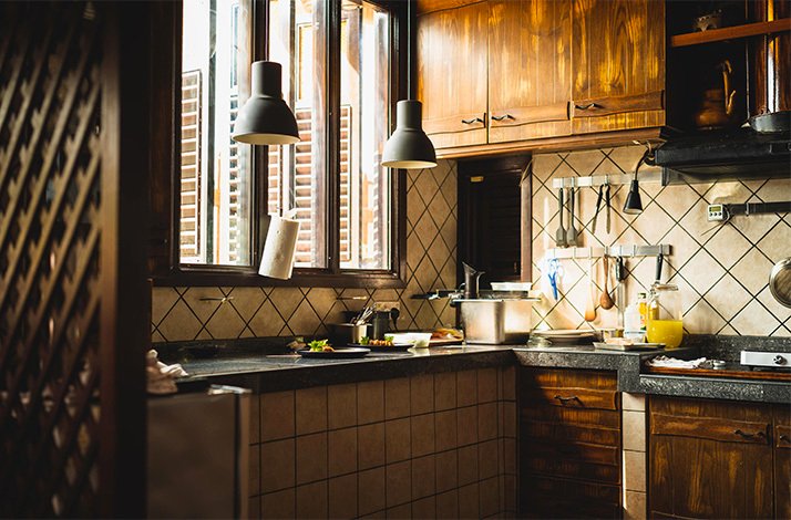 Interior of Chef Mervyn Pee's kitchen