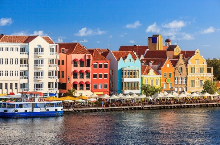 Colorful buildings of Willemstad, a UNESCO World Heritage City.