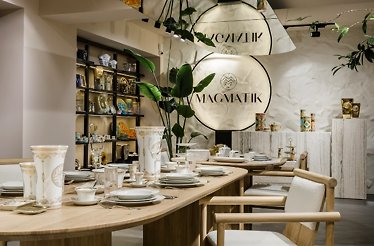 A view of the cozy interior of the Magmatik at Bucharest, Romania.