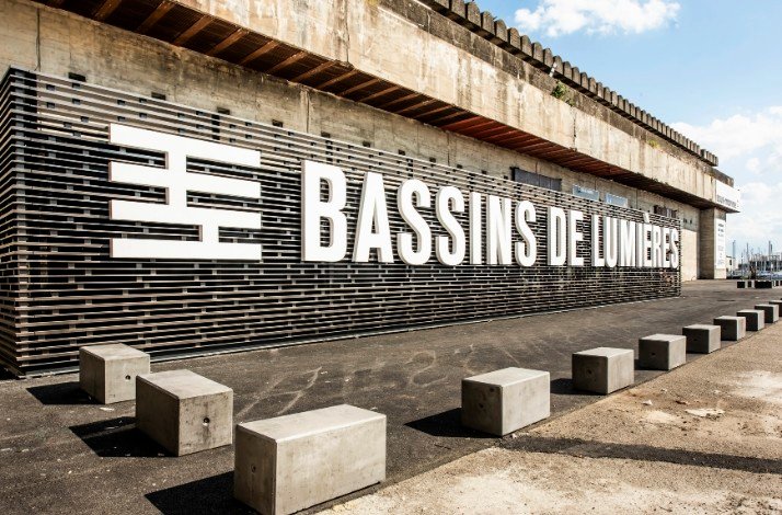 The Bassins des Lumières, one of the largest digital art centers, located in a former submarine base in Bordeaux