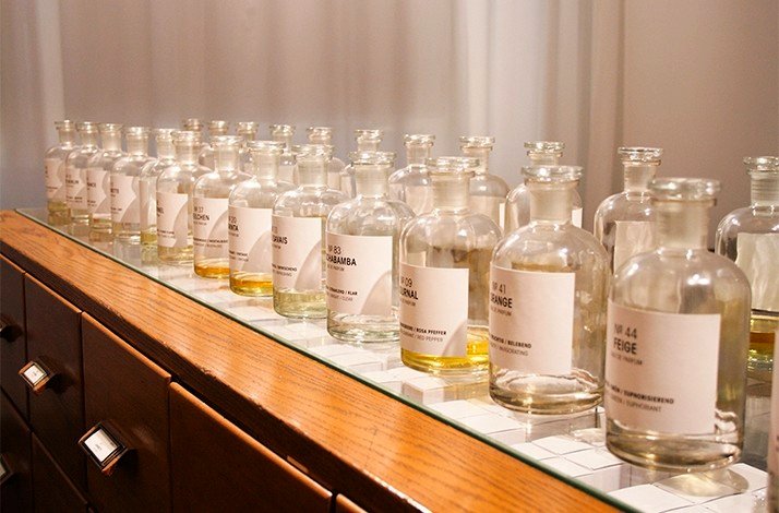 Perfume bottles at Frau Tonis Parfum.