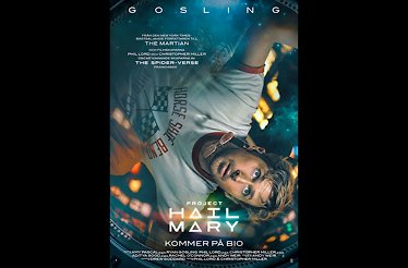 Movie poster starring Ryan Gosling upside down in sci-fi adventure Project Hail Mary