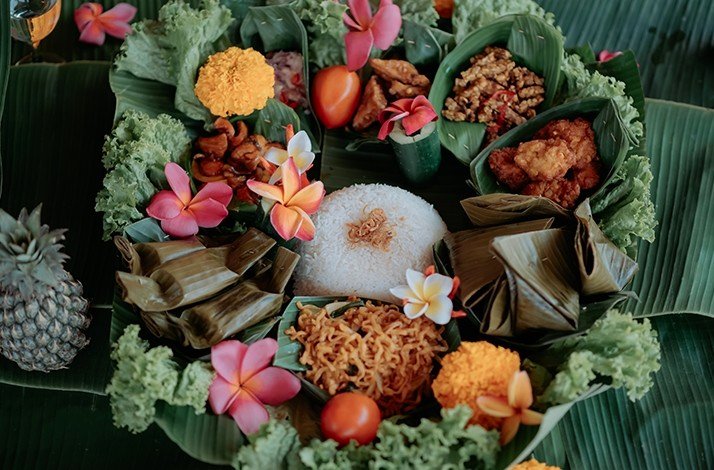 Balinese food served during the tour at Balinese house.