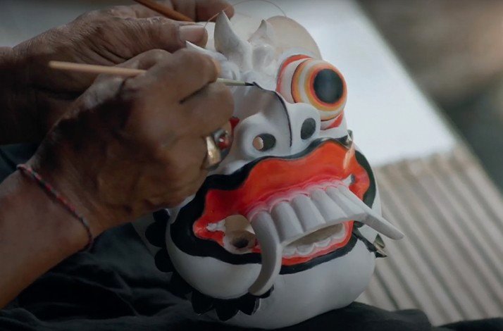 Balinese woodcarver artist in Bali Indonesia.