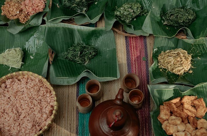 Bali local food served during lunch in Jatiluwih's farm tour