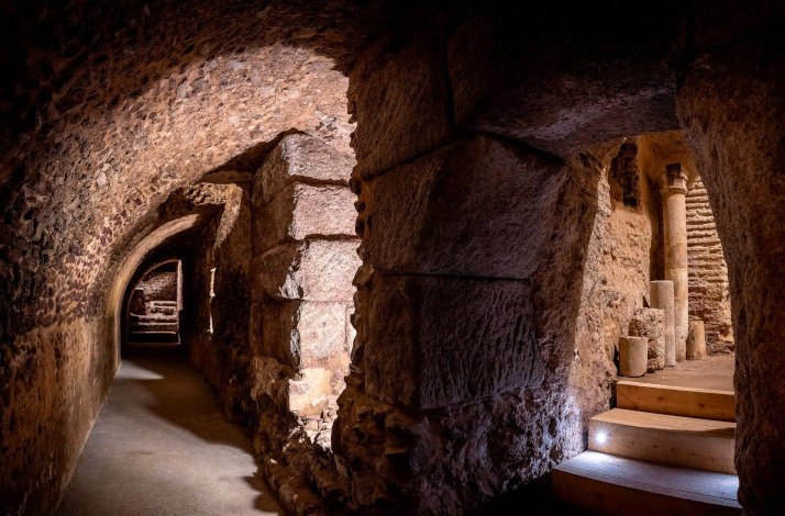 Underground ancient Roman baths and dungeons at Toledo