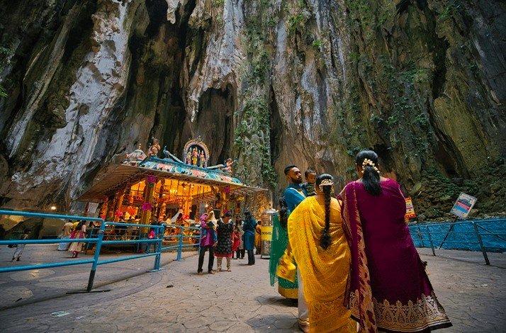 Families exploring Batu Caves