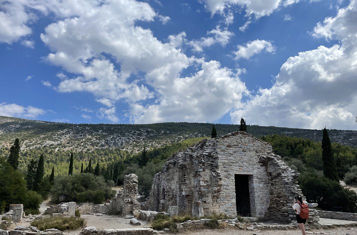 The Kaisariani Monastery is an Eastern Orthodox monastery built on the north side of Mount Hymettus, near Athens, Greece.
