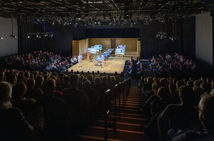 The interior of the Griffin Theater during the play