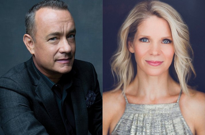 Witness Tom Hanks and Kelli O'Hara perform live on stage: In New York, New York Portraits of Tom Hanks and Kelli O'Hara side by side