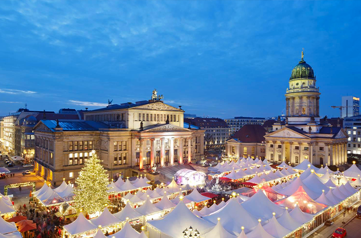 Gendarmenmarkt Christmas Market in Berlin, Germany.