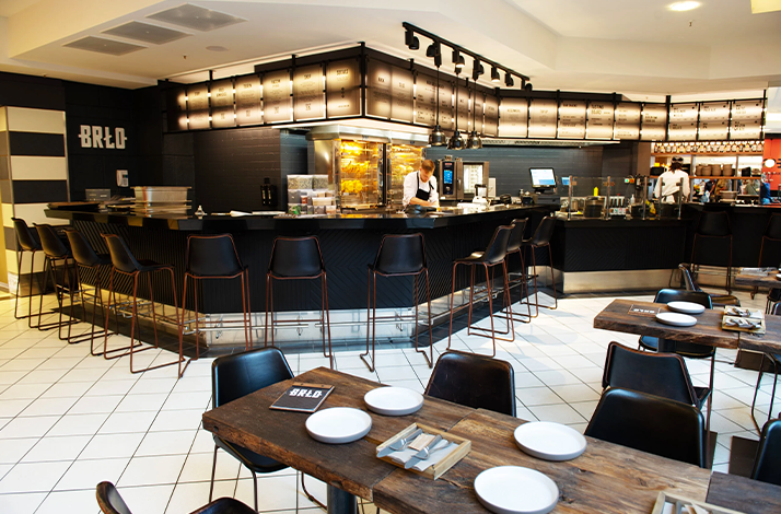Interior of BRLO restaurant