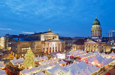 Gendarmenmarkt Christmas Market in Berlin, Germany.