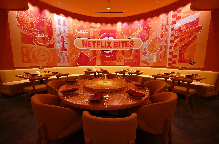 Netflix Bites themed dining area at MGM Grand Hotel in Las Vegas.