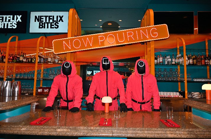 Squid game inspired bar at Netflix Bites culinary residency at MGM Grand Hotel in Las Vegas.