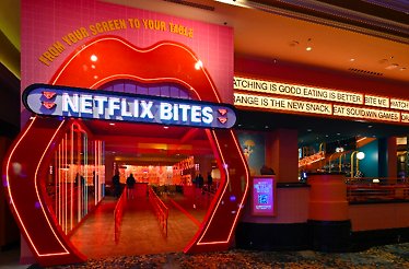 Netflix Bites themed entrance to the culinary residency at MGM Grand Hotel in Las Vegas.