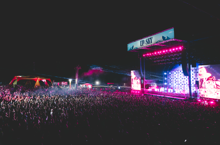 A crowd enjoying live music at the Up in the Sky Festival.