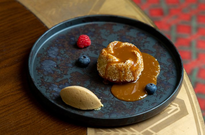 Dessert served at Maiz AlKhozama Saudi Fine Dining Restaurant 