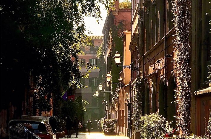 Via Margutta, Rome's iconic artist street in the afternoon.
