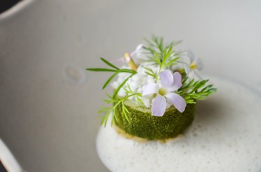 An appetizing dish with exquisite serving in the restaurant ONE.