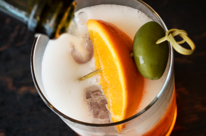 A cocktail crafted at a cocktail making class in Dante NYC.