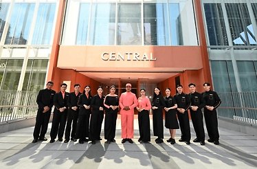 Central Chidlom staff posing in front of Central Chidlom entrance