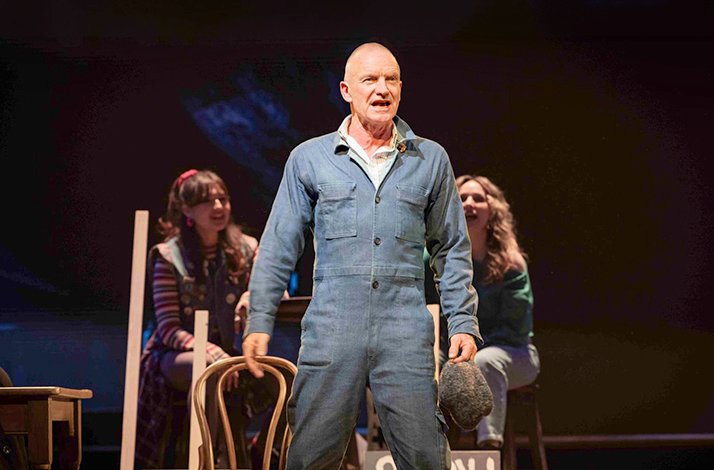 An actor on stage during performance.