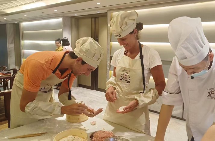 Participants in a cooking masterclass in Shanghai.